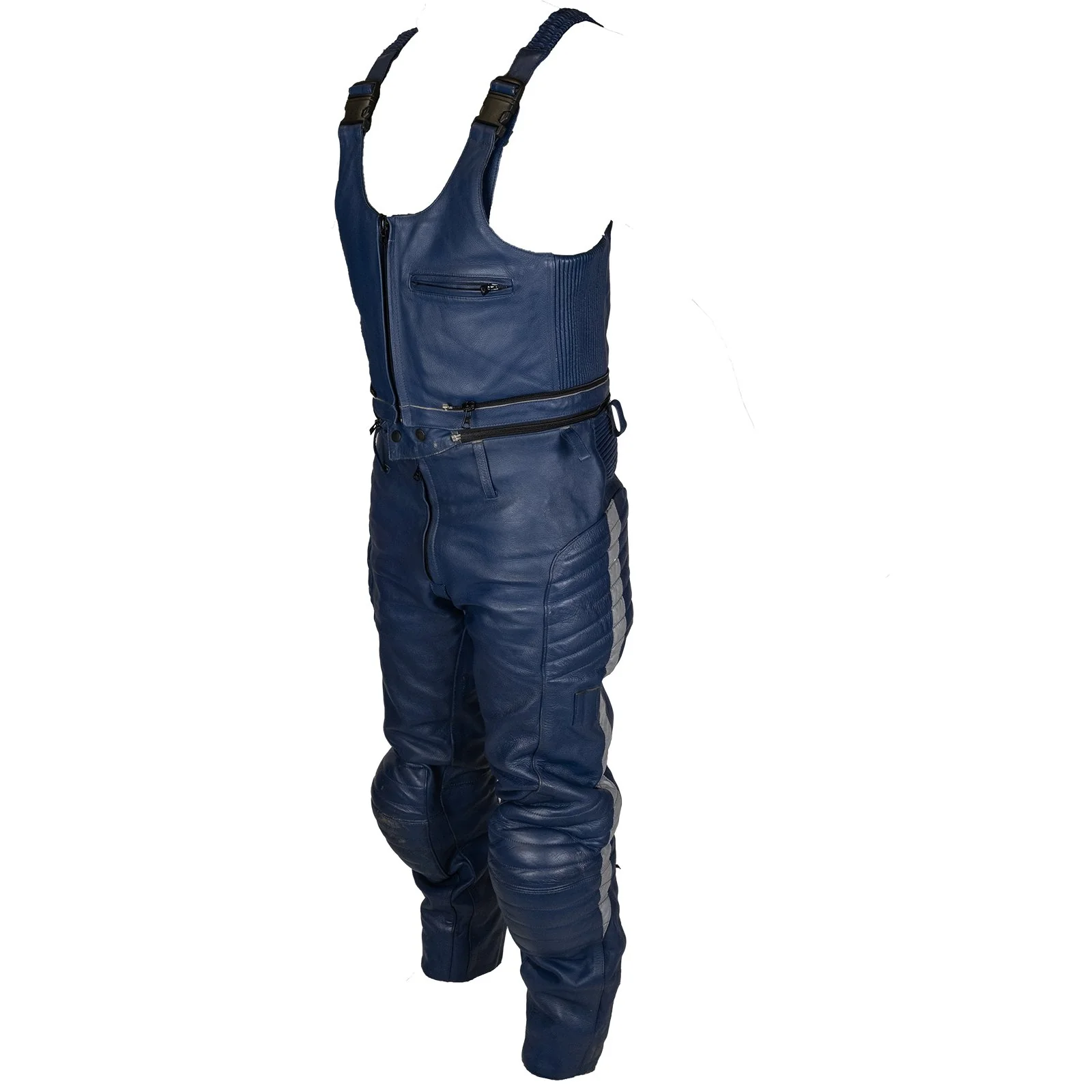 Dutch Army DAMEN Motorcycle Bib n Brace Leathers - Image 3