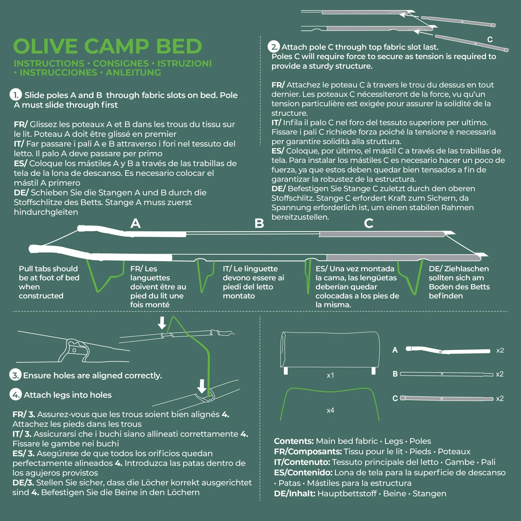 Highlander Olive Steel Camp Bed - Image 3