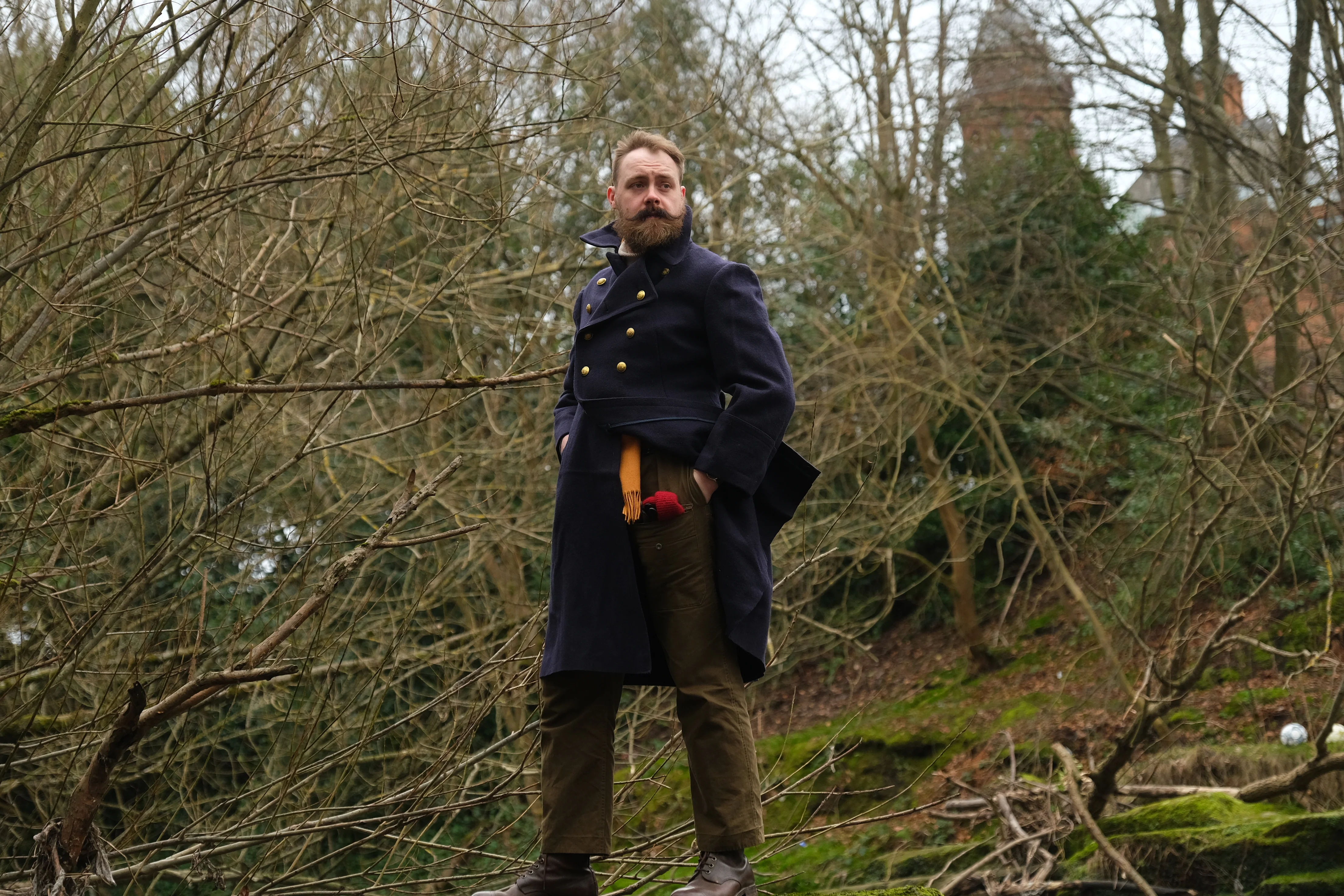 Romanian Navy Vintage Wool Greatcoat - Image 5